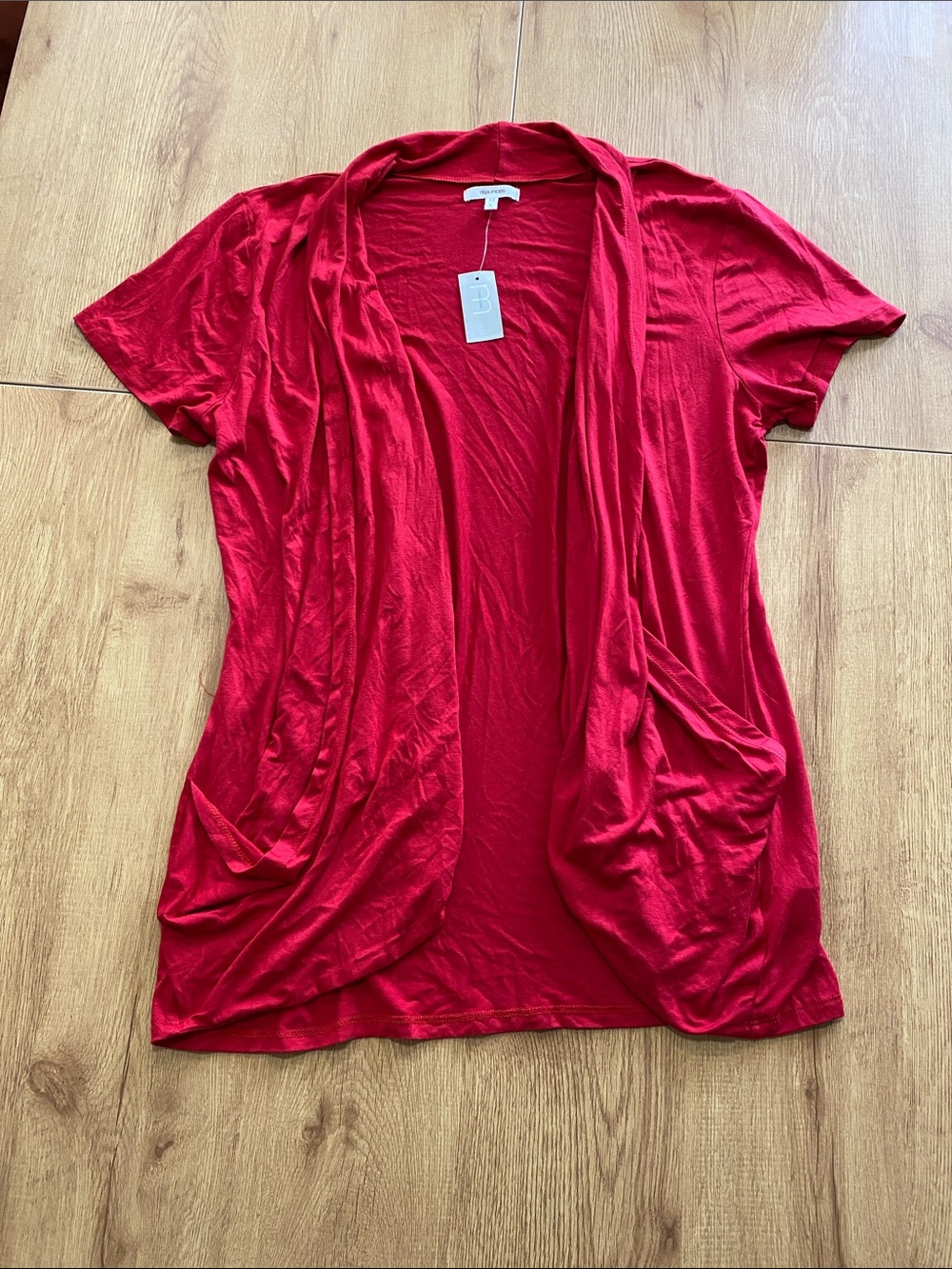 Maurices Open-Front Short Sleeve Cardigan - Bright Red